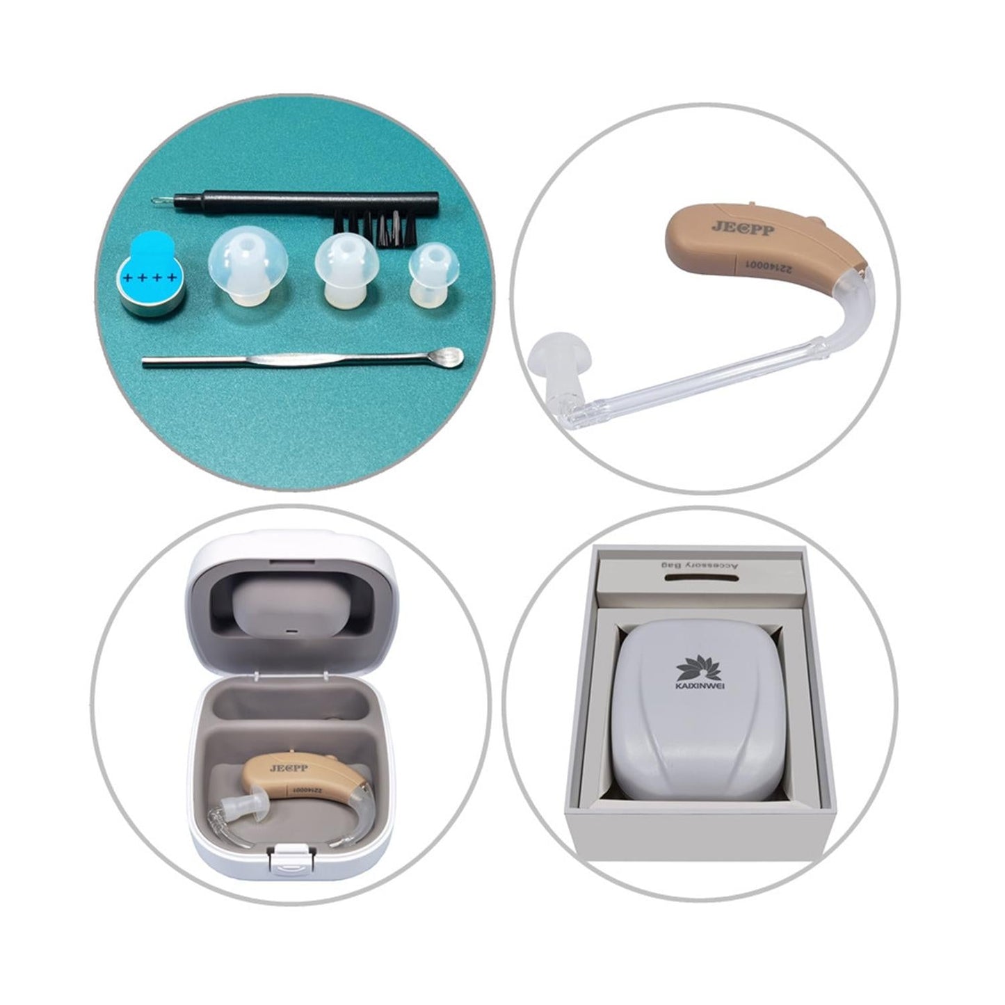 Earhook Hearing Aid Sound Amplifier Khaki
