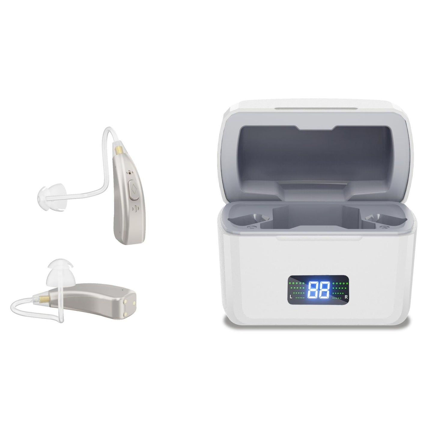 Rechargeable Digital Hearing Aid Silver
