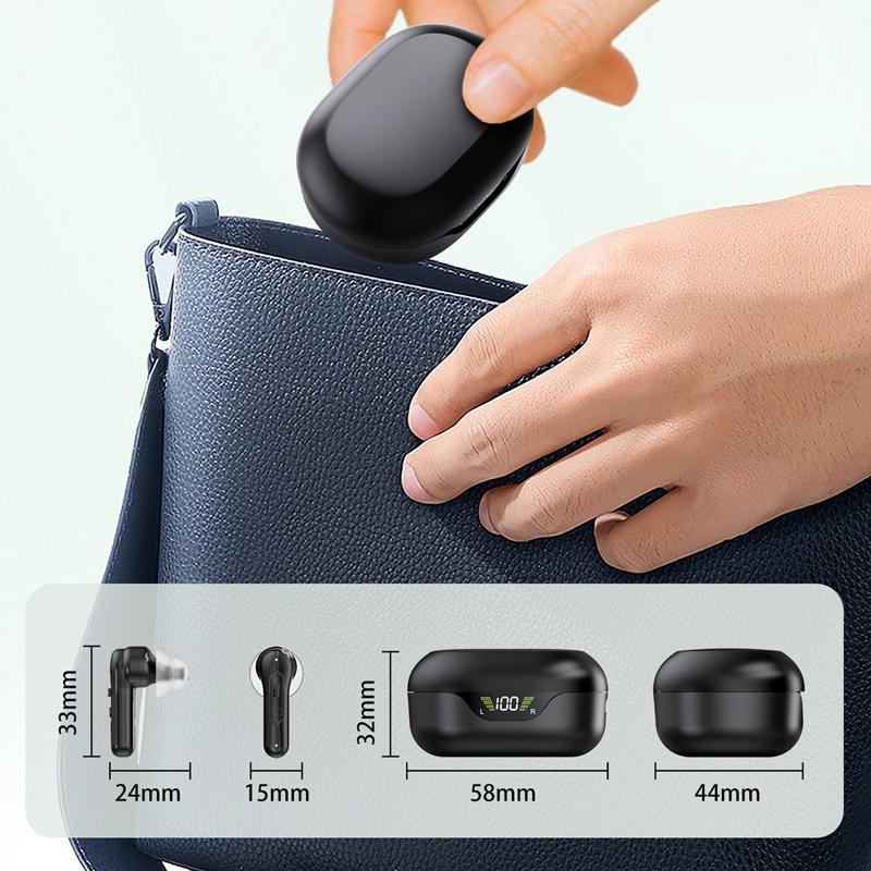 Rechargeable In Ear Hearing Aid Elderly Sound Amplifier Black