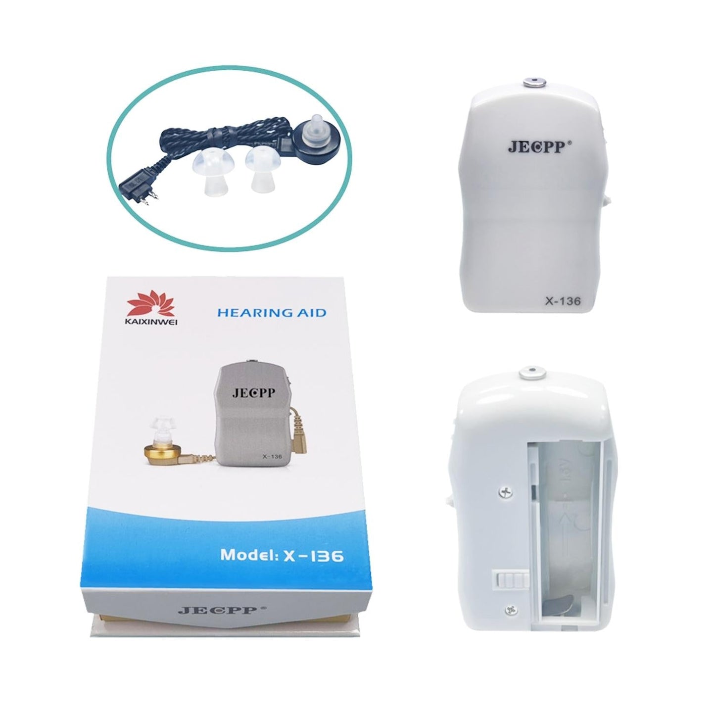 Light Grey In Ear Hearing Aid Sound Amplifier Dc1.5V
