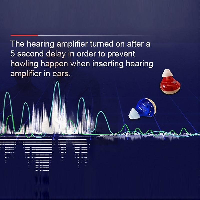 Rechargeable Tws Sound Amplifier For Deaf Red / Blue
