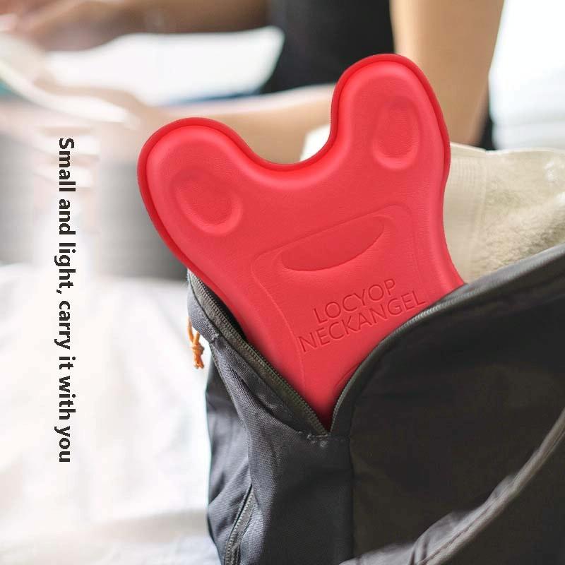 Portable Neck Pillow For Cervical Spine Stretching Massager Orthosis - Red
