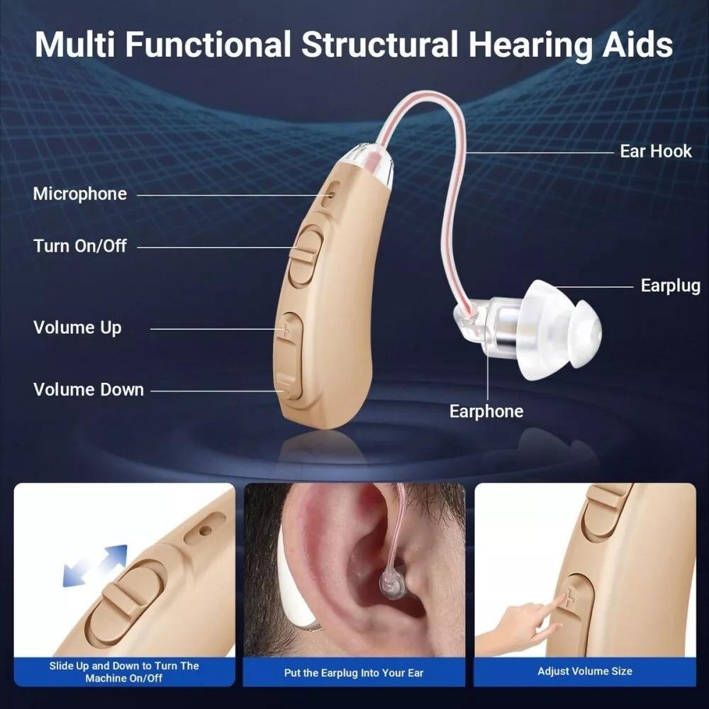 Mini Rechargeable Hearing Aid Invisible Sound Amplifier Skin Color