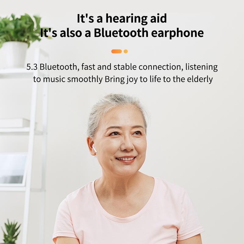 Smart Ai Bluetooth 5.3 In Ear Hearing Aid - White