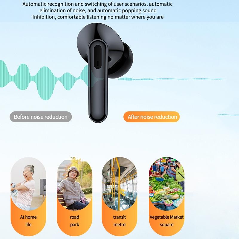 Smart Ai Bluetooth 5.3 In Ear Hearing Aid - White