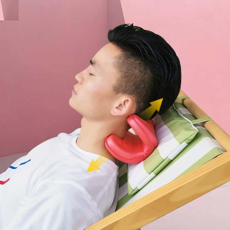 Portable Neck Pillow For Cervical Spine Stretching Massager Orthosis - Gray