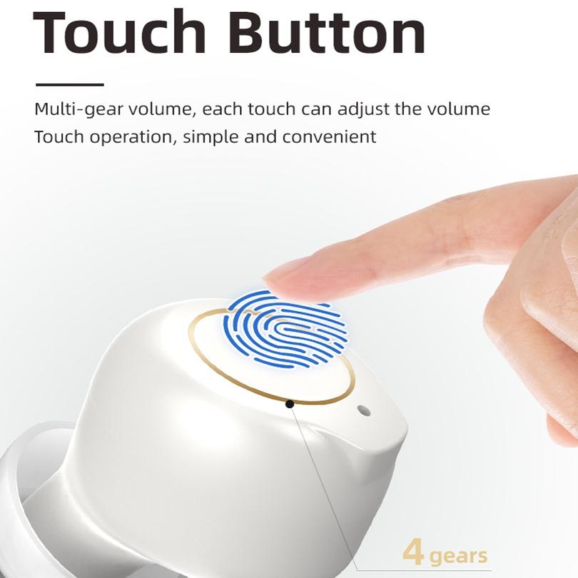 Wireless Magnetic Hearing Aid Elderly Sound Amplifier - Skin-Colour + Black