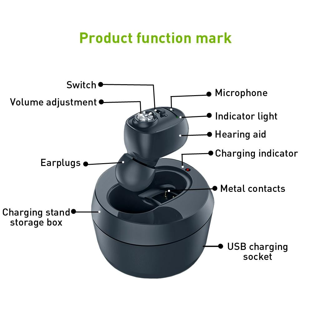 Dc3.7V In Ear Bluetooth Hearing Aid Sound Amplifier - Flesh Colour