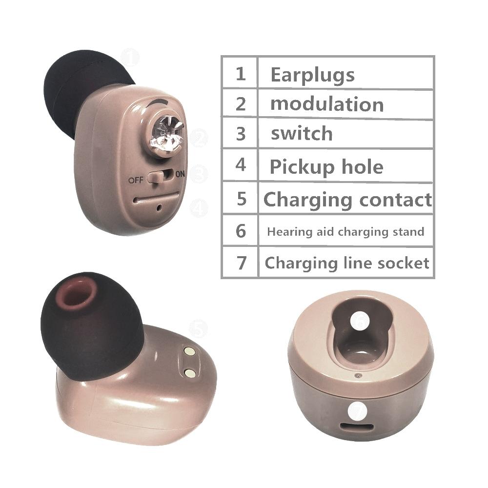 Dc3.7V In Ear Bluetooth Hearing Aid Sound Amplifier - Flesh Colour