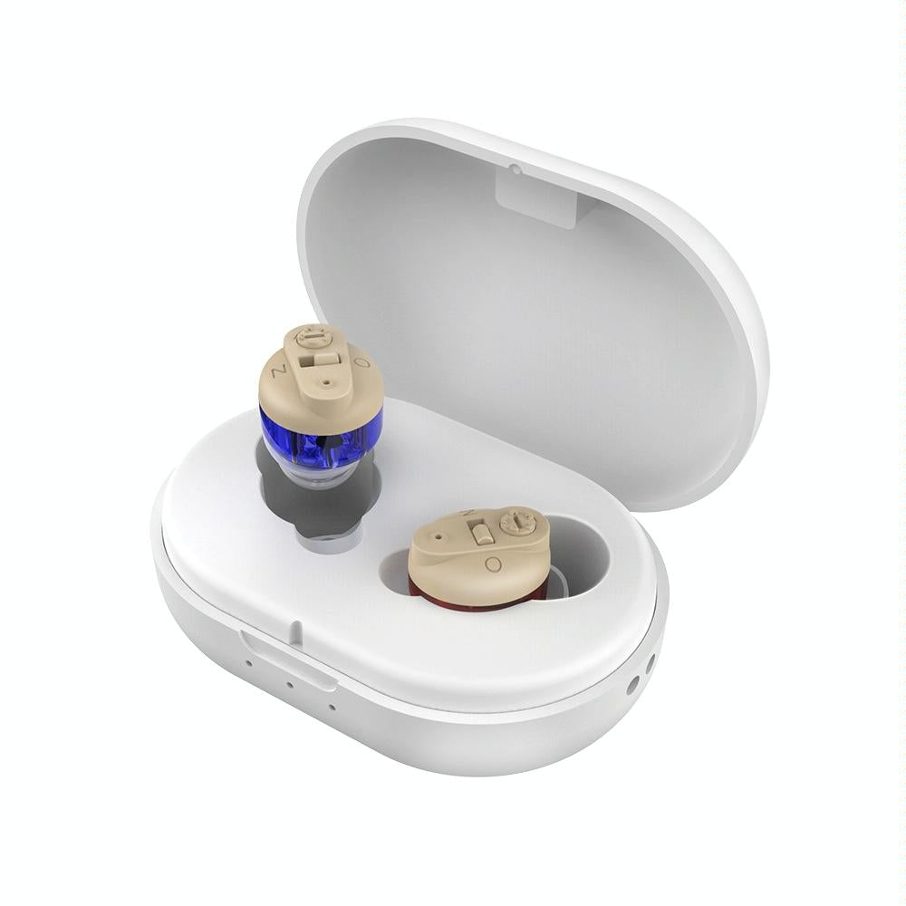 Portable Voice Amplifier For Seniors Black - Skin Colour Double Machine + White Charging Bin