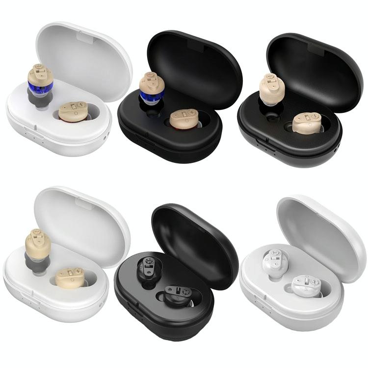 Portable Voice Amplifier For Seniors Black - Skin Colour Double Machine + White Charging Bin