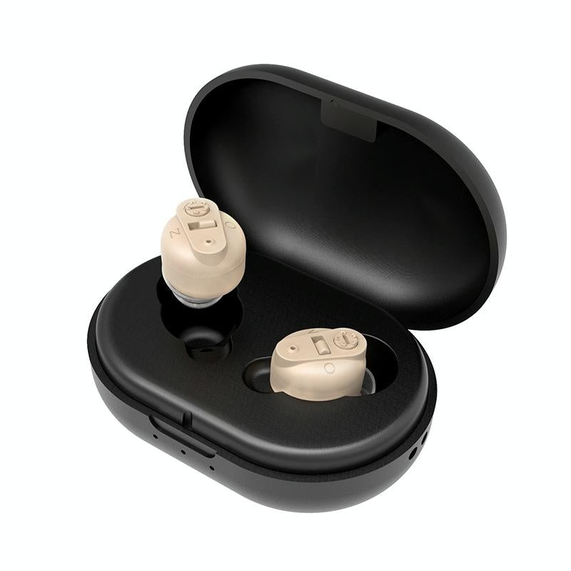 Portable Voice Amplifier For Seniors Black - Skin Colour Double Machine + White Charging Bin