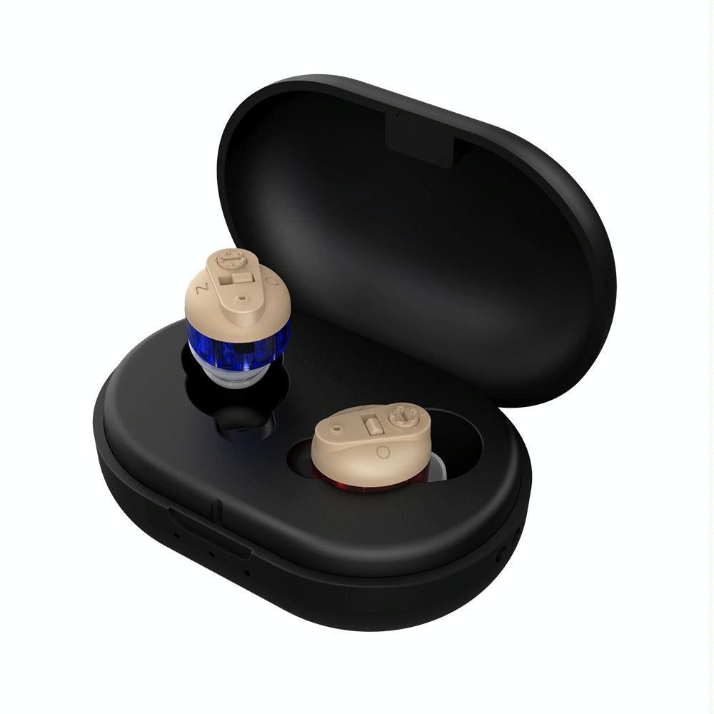 Portable Voice Amplifier For Seniors Black - Skin Colour Double Machine + White Charging Bin