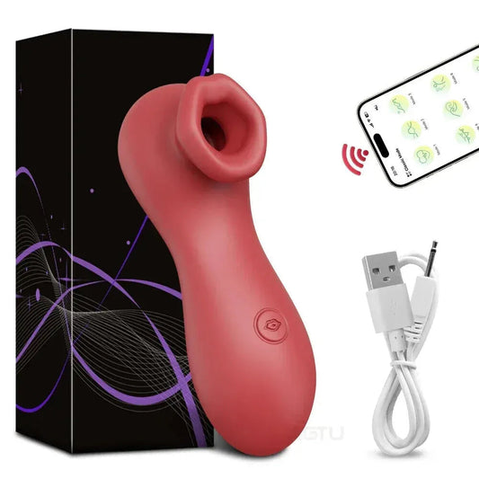 Female Clit Sucker Vibrator Vacuum Nipple Stimulator for Couples - Red
