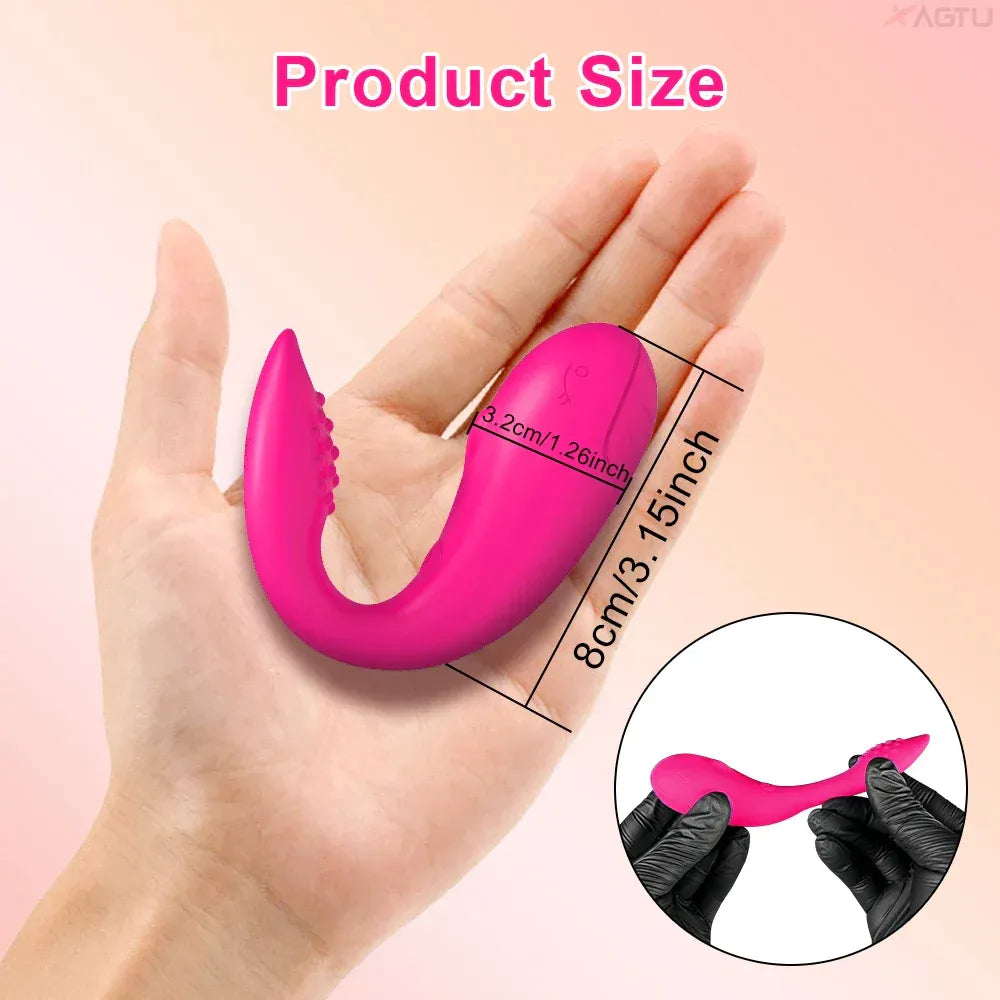Interactive Vibrating Love Egg Dual Motor Panty Vibrator for Couples - Pink