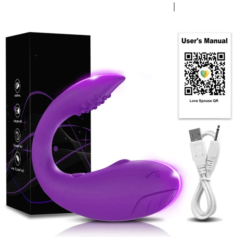 Interactive Vibrating Love Egg Dual Motor Panty Vibrator for Couples - Purple