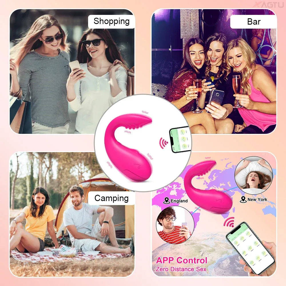 Interactive Vibrating Love Egg Dual Motor Panty Vibrator for Couples - Purple