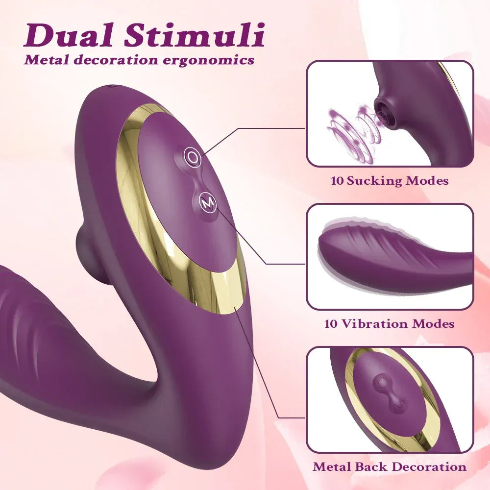 Vibrating Clit Sucker for Women G Spot Stimulator Female Masturbator - Purple