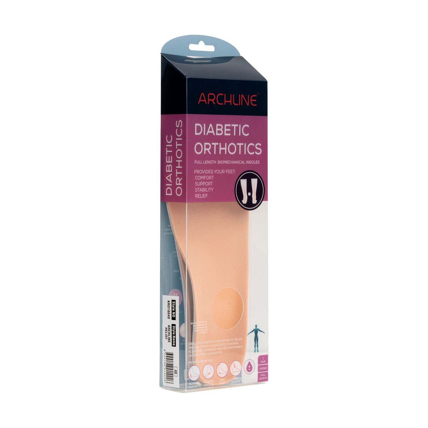 Archline Insoles Orthotics Full Length Arch Support Diabetics Plantar Fasciitis