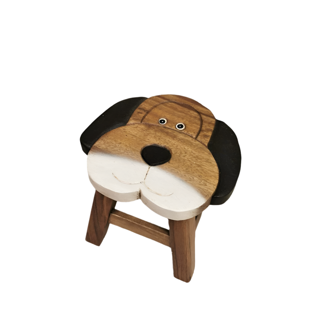 Premium Kids Wooden Dog Stool – Handmade Solid Wood Toilet Training and Step Stool