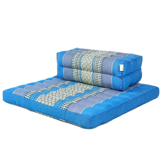 Handmade Meditation Cushion & Seating Block Set – Organic Kapok Thai Floor Cushion for Posture Support