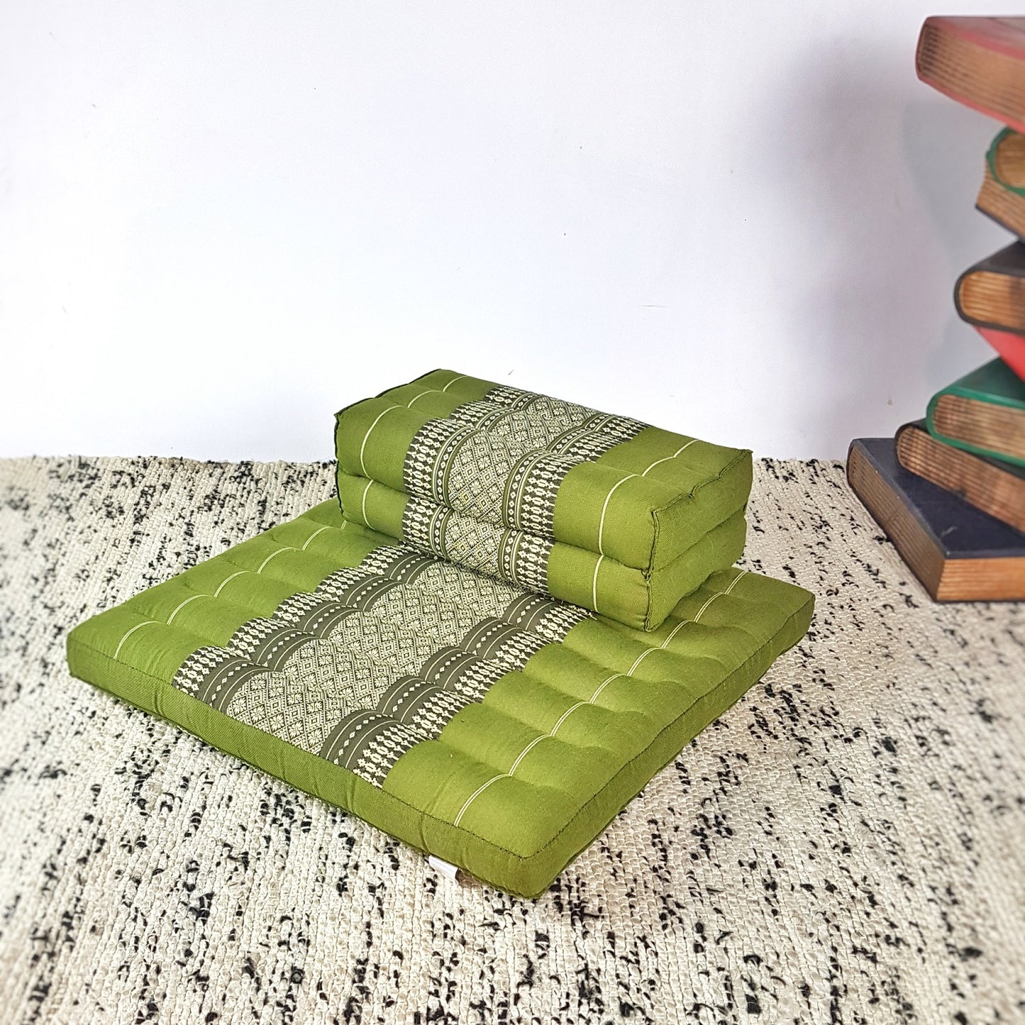 Handmade Meditation Cushion & Seating Block Set – Organic Kapok Thai Floor Cushion for Posture Support