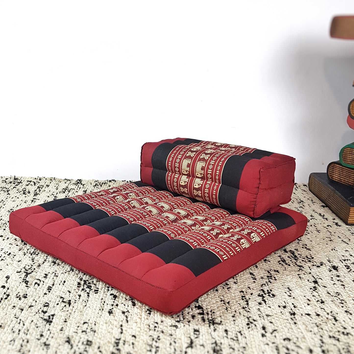 Handmade Meditation Cushion & Seating Block Set – Organic Kapok Thai Floor Cushion for Posture Support