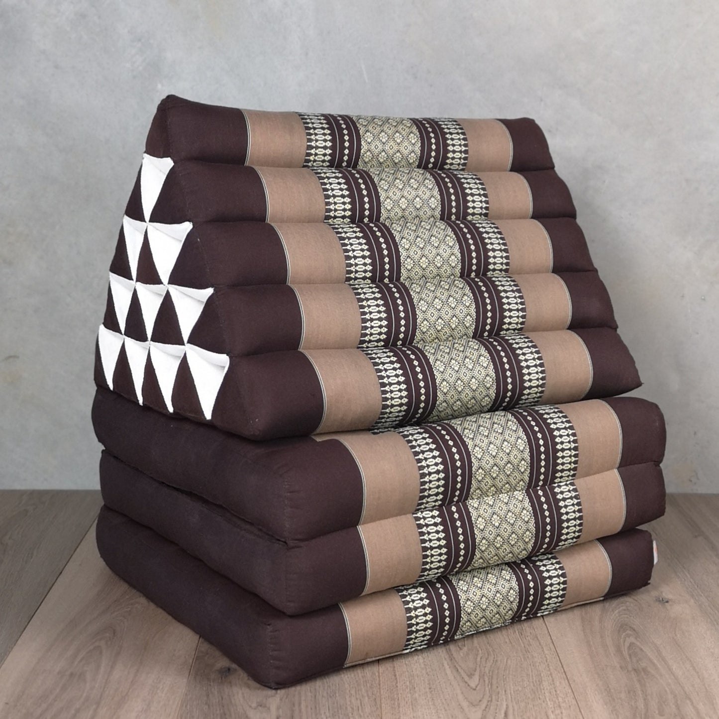Jumbo Thai Triangle Pillow 3‑Fold – Handmade Kapok Daybed Cushion | Fold-Out Floor Mattress