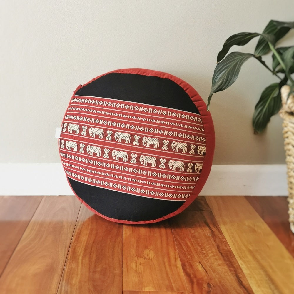 Handmade 40cm Round Meditation Cushion – Organic Kapok Filled Zafu Ottoman Pouf for Yoga and Shavasana