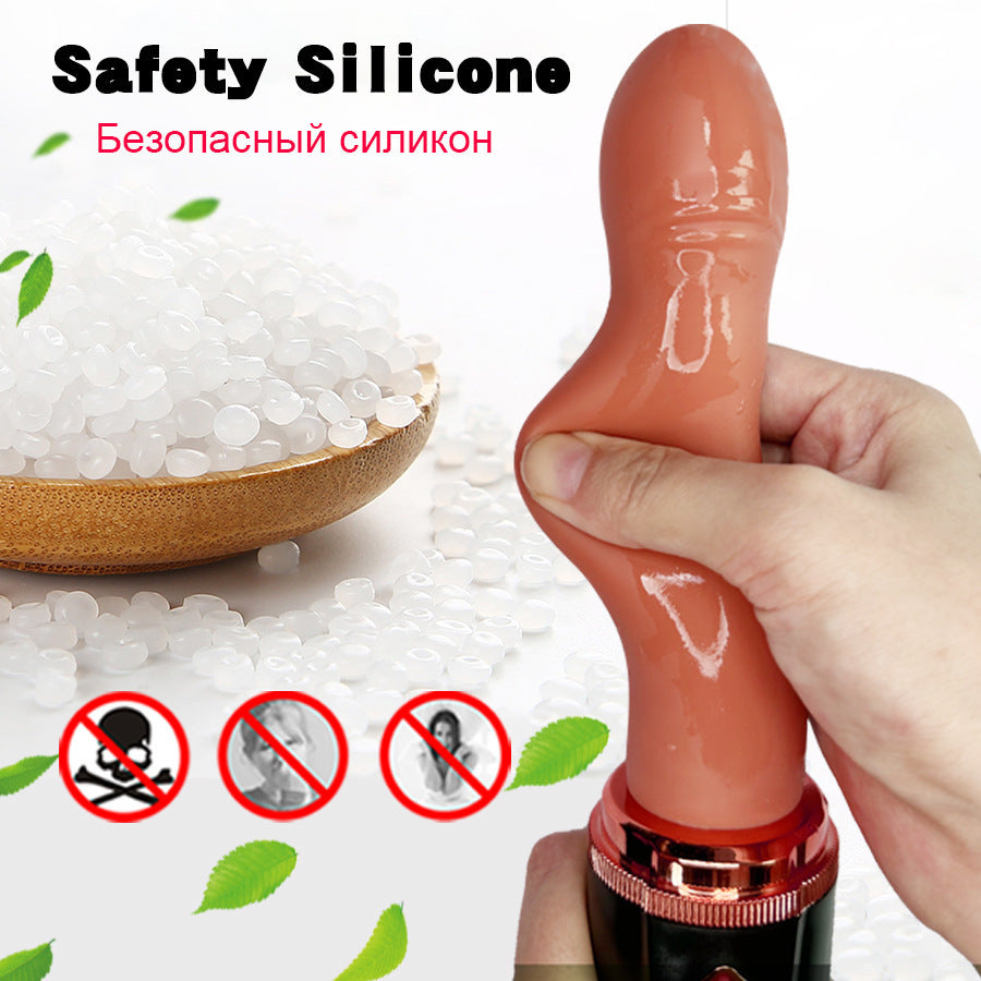 White Automatic Thrusting Vibrator with Suction Base - Hands-Free Telescopic Massager for Women