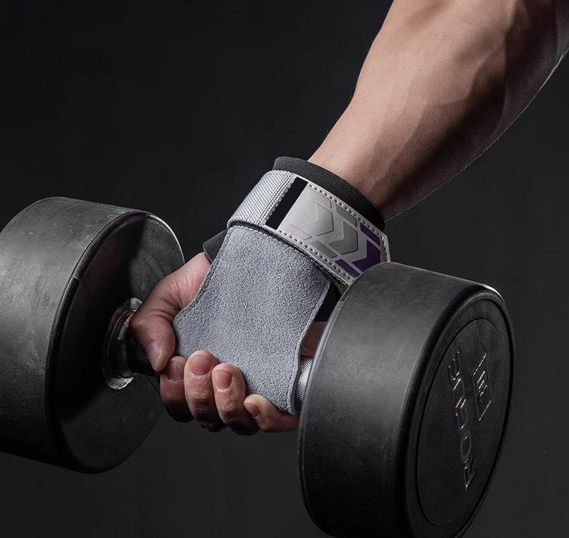 Heavy Duty Weightlifting Grips - Anti-Slip Leather Palm Grips with Neoprene Wrist Support & Adjustable Straps