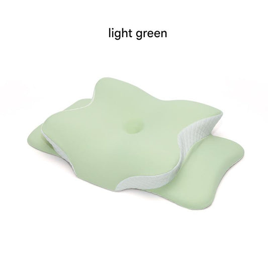 Light Green Ergonomic Butterfly Memory Foam Pillow - Cervical Neck Support for Side, Back & Stomach Sleepers, Orthopedic Contour Design
