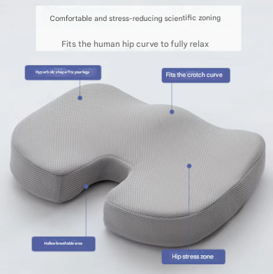 Ergonomic U-Shaped Memory Foam Seat Cushion - Coccyx Relief & Posture Support with Breathable Cover