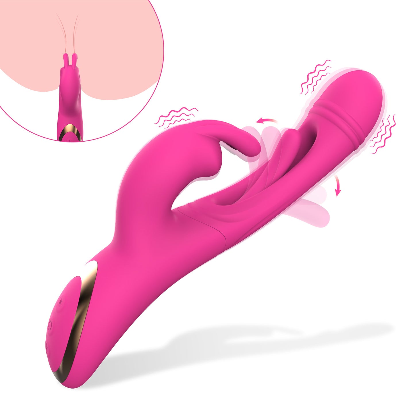 Green Sensual Dual-Action Rabbit Vibrator - G-Spot Massager & Flickering Clitoral Tongue - 12 Intense Modes, USB Rechargeable Silicone