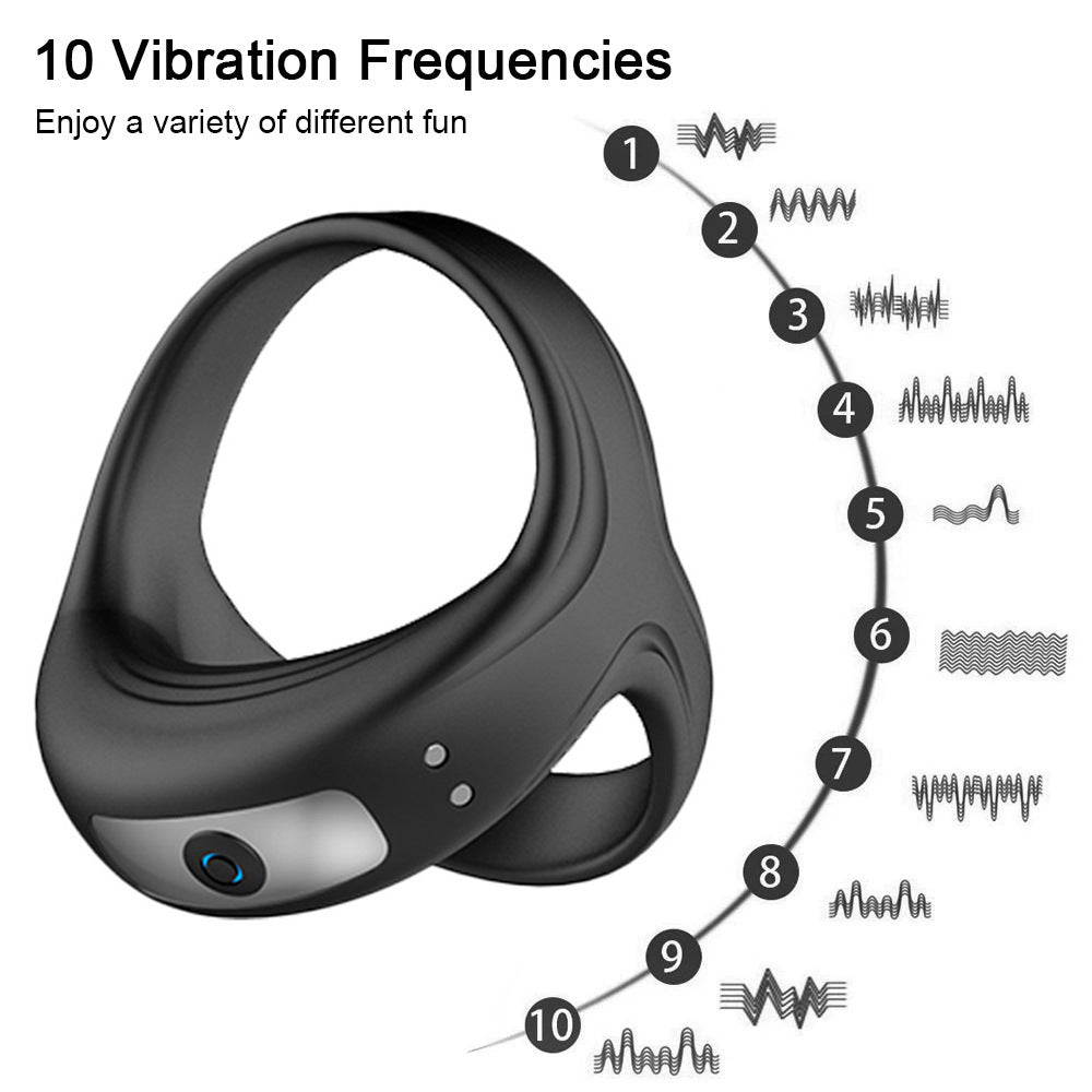Men's Triangular Vibrating Cock Ring - USB Rechargeable Massager for Enhanced Pleasure