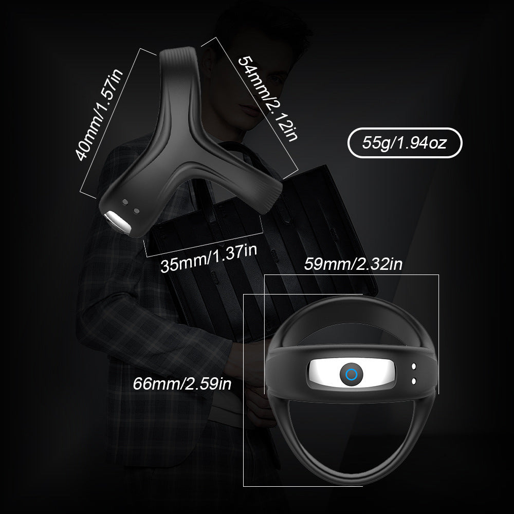 Men's Triangular Vibrating Cock Ring - USB Rechargeable Massager for Enhanced Pleasure