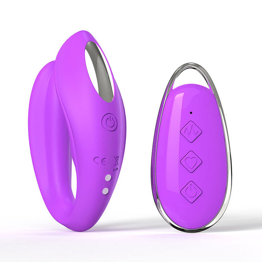 Purple BlissLink U-Shaped Wearable Couple's Vibrator with Remote - 12 Modes for Shared Intimacy & Solo Fun