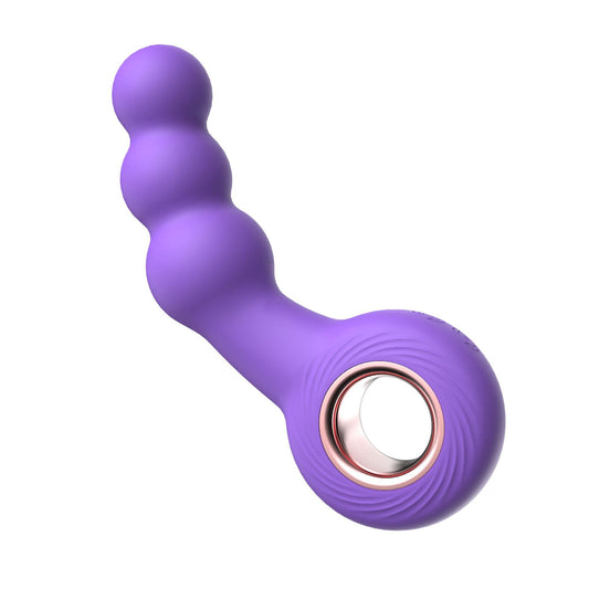 Purple Handheld G-Spot & Prostate Massager with Beads- (USB Rechargeable)