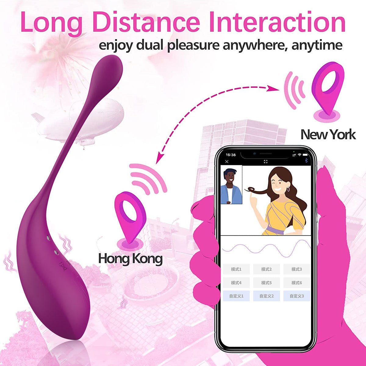 Purple Wearable Vibrating Egg with APP Remote Control - Unisex Pleasure Toy