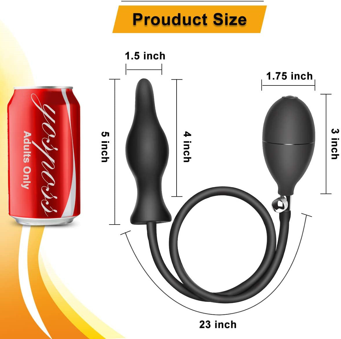 Inflatable Silicone Vaginal & Anal Dilator – Adjustable Pressure Device for Pelvic Floor Therapy & Dilation – Soft Medical-Grade Silicone