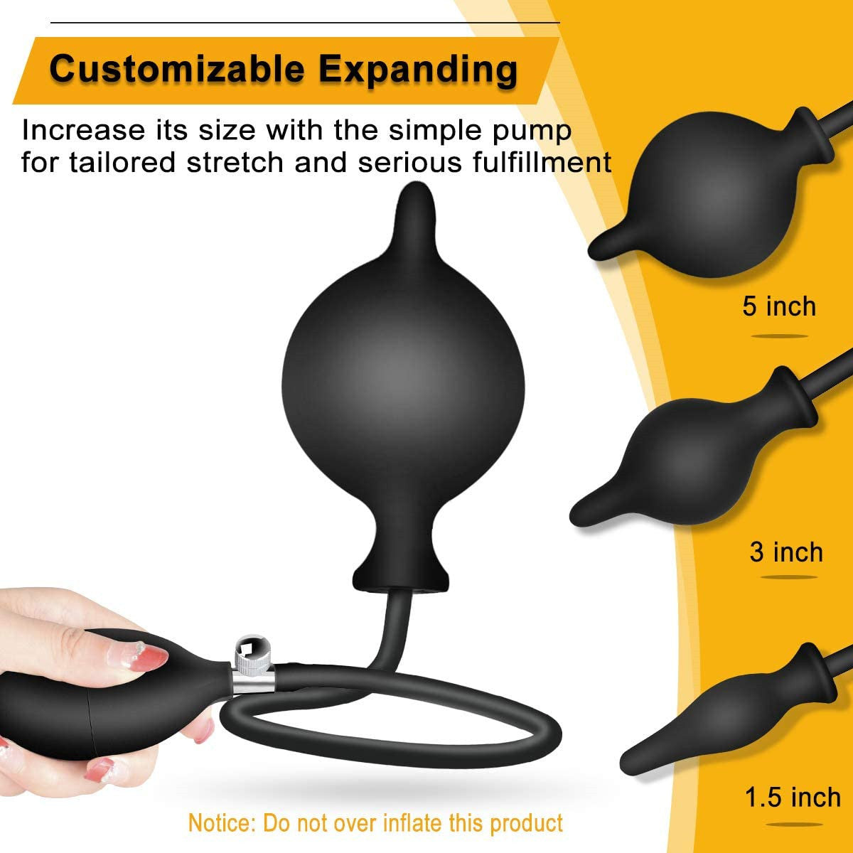 Inflatable Silicone Vaginal & Anal Dilator – Adjustable Pressure Device for Pelvic Floor Therapy & Dilation – Soft Medical-Grade Silicone