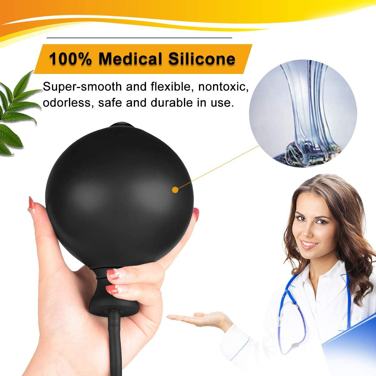 Inflatable Silicone Vaginal & Anal Dilator – Adjustable Pressure Device for Pelvic Floor Therapy & Dilation – Soft Medical-Grade Silicone