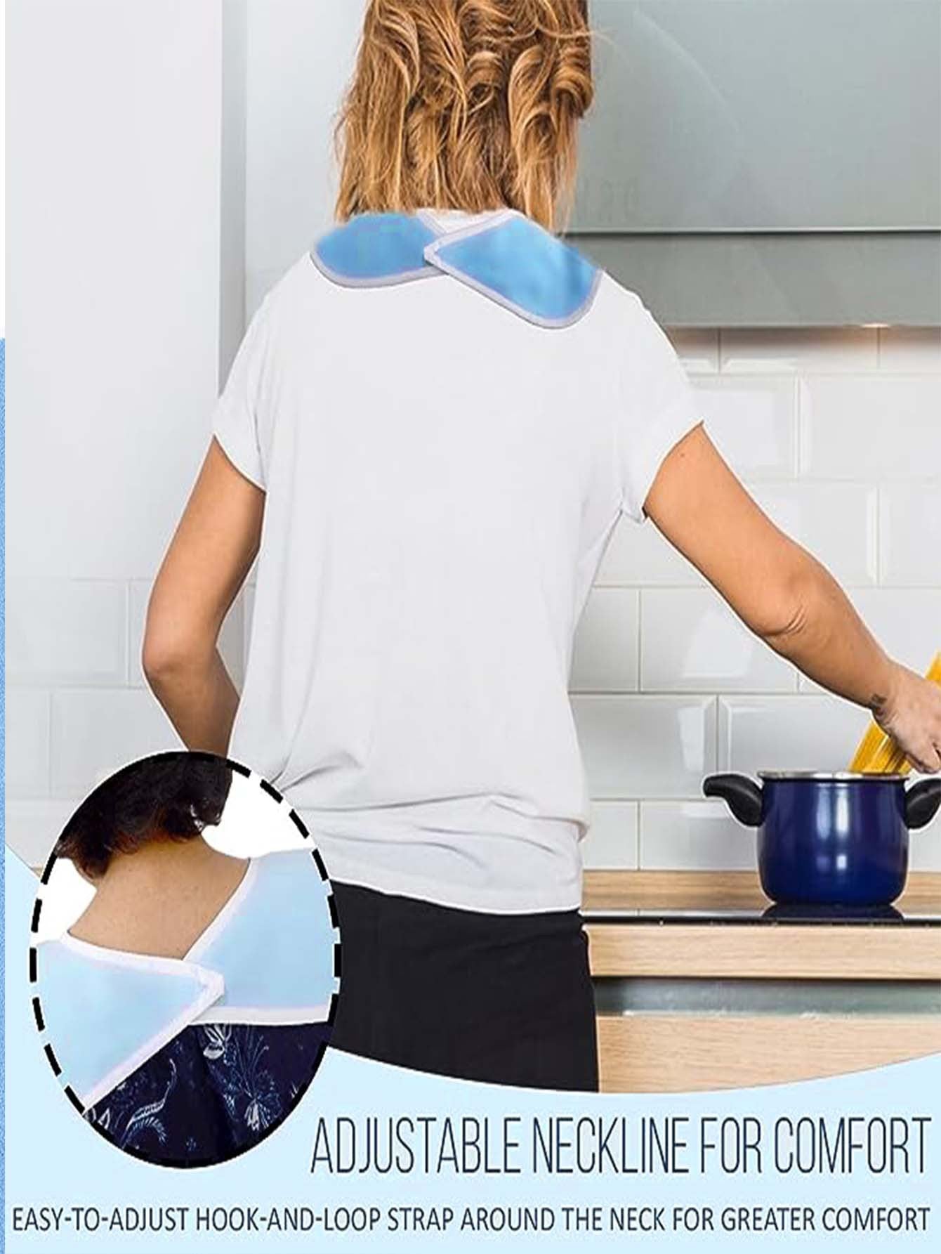 Dark Blue Anti-Stain Feeding Apron with Pocket – Adjustable Care Bib for Elderly & Disabled Adults (2-Pack)