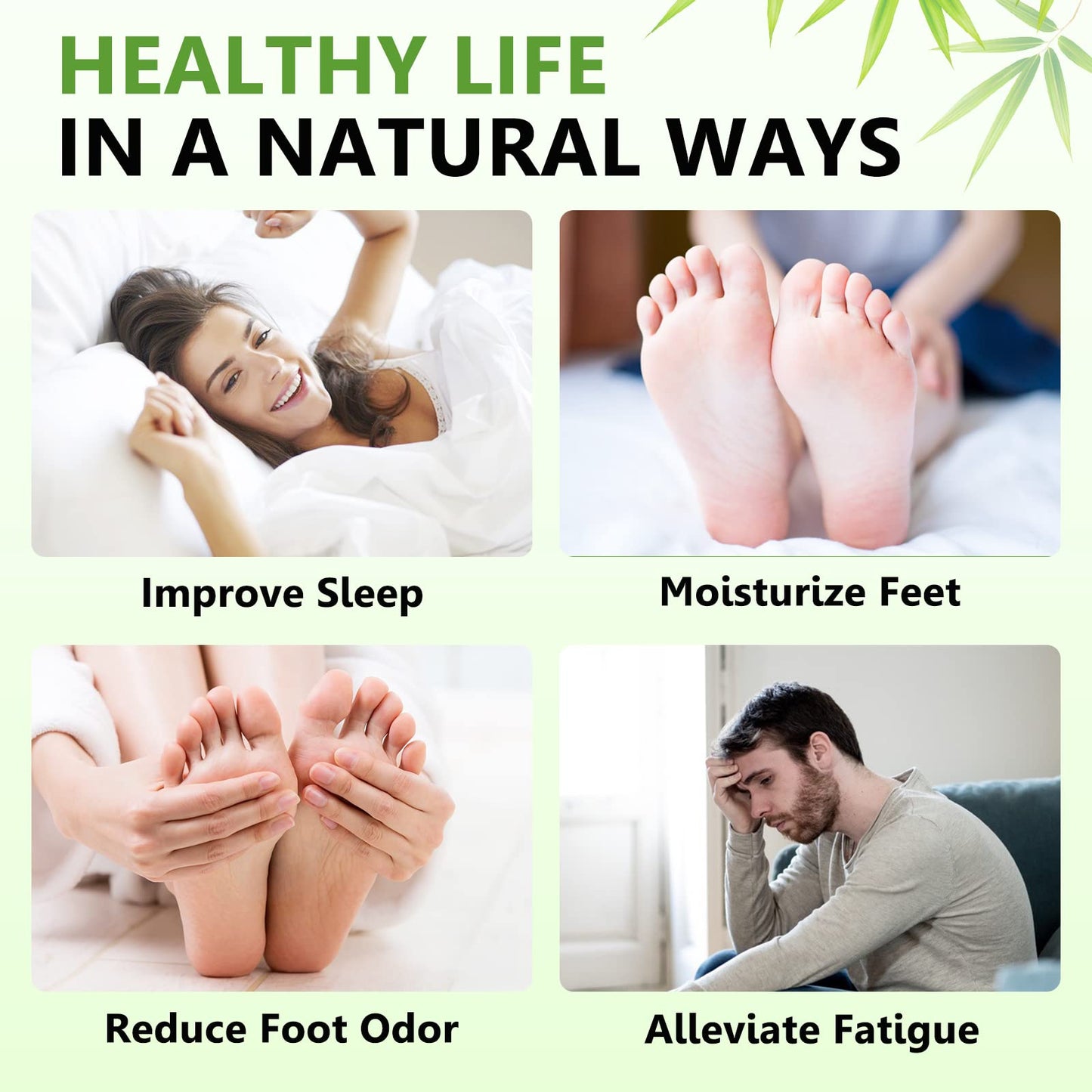 Natural Organic Bamboo Vinegar & Ginger Powder Foot Pads | Detox, Improve Sleep & Boost Metabolism