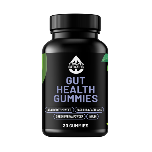 Elevated Extracts Gut Health Gummies – Probiotic & Prebiotic Blend with Bacillus Coagulans, Acai & Green Papaya | 30 Gummies