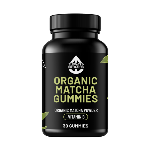 Elevated Extracts Organic Matcha Gummies – Natural Energy & Focus with Vitamin B | 30 Gummies