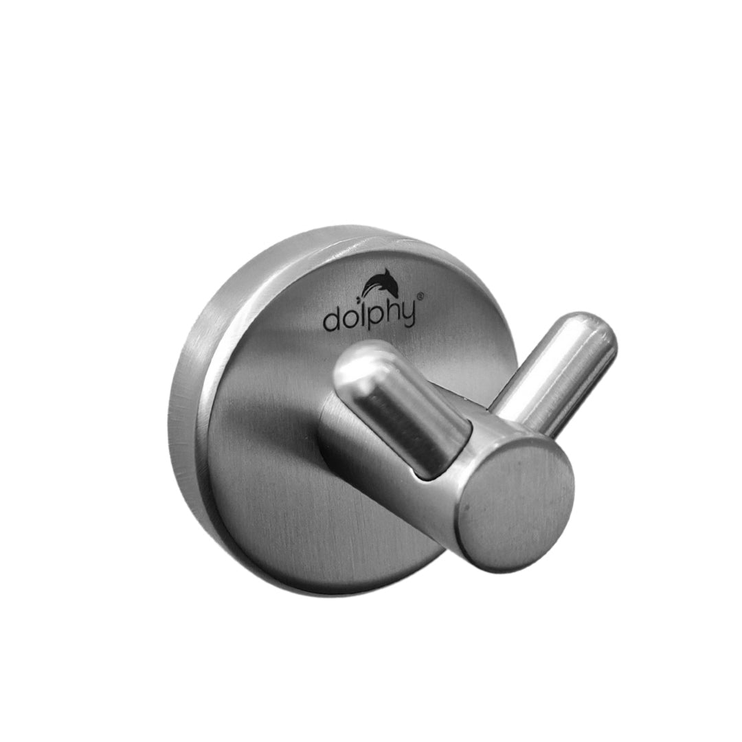 Double Robe Hook - Concealed Fix Brushed Finish