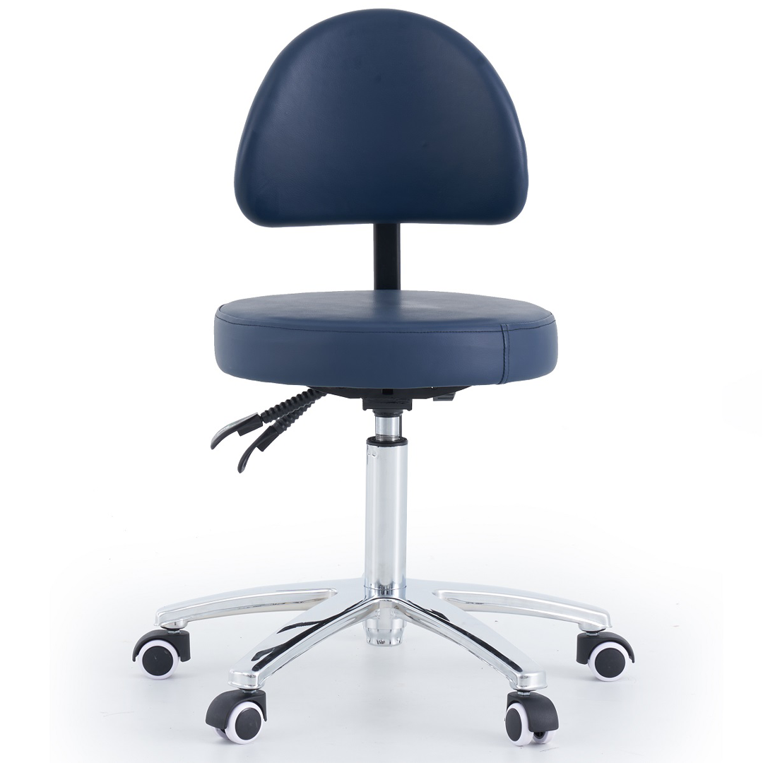 Stool With Backrest - Adjustable Round Home & Office Chair, Ergonomic Comfort