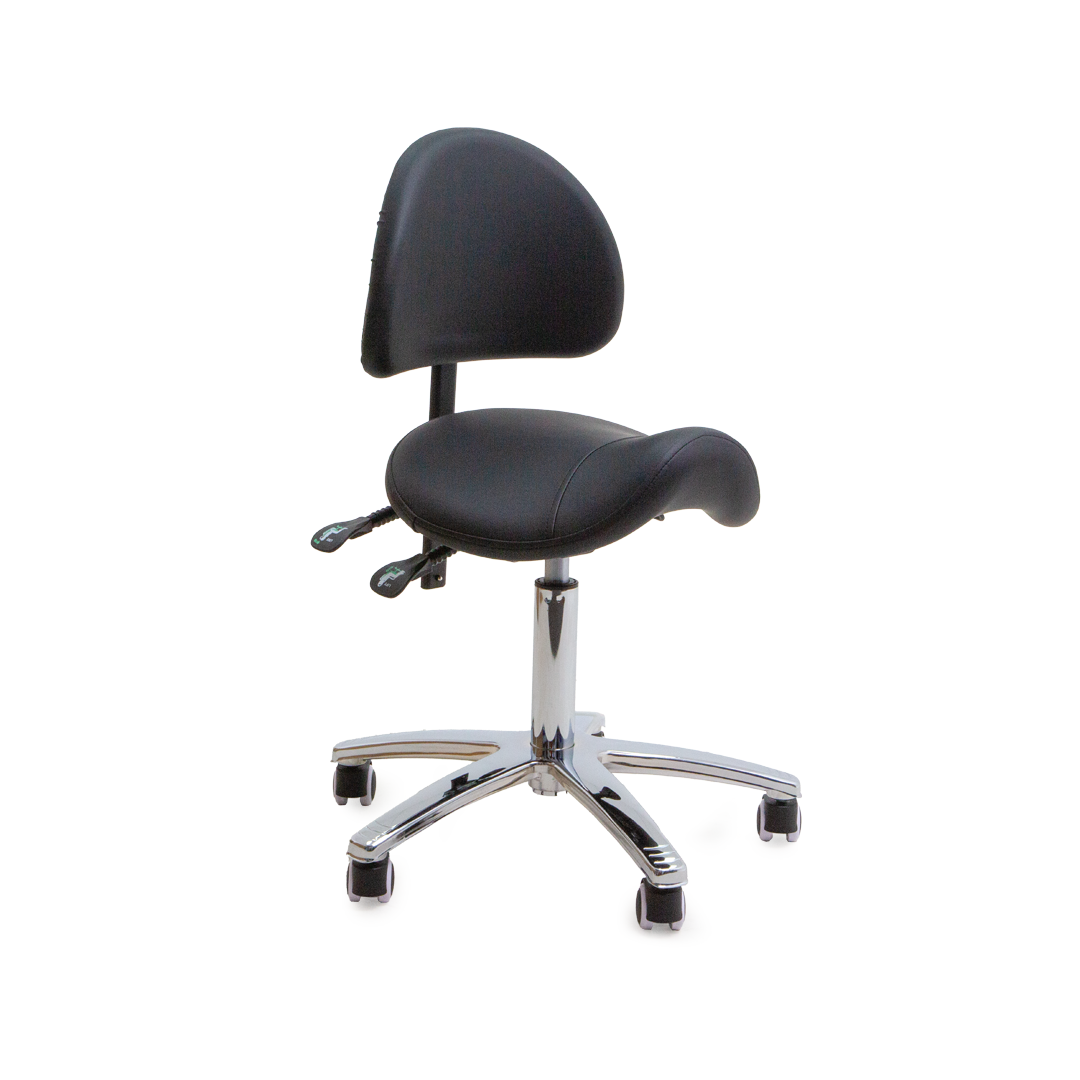 Adjustable Saddle Stool with Backrest | Ergonomic Comfort for Healthcare & Professionals