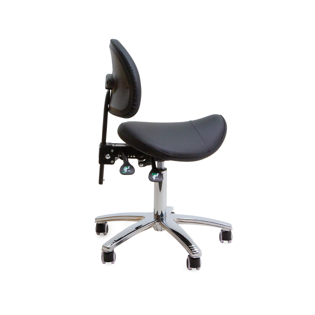 Adjustable Saddle Stool with Backrest | Ergonomic Comfort for Healthcare & Professionals